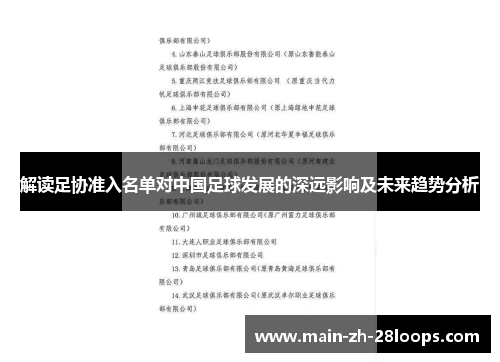 解读足协准入名单对中国足球发展的深远影响及未来趋势分析 解读足协准入名单对中国足球发展的深远影响及未来趋势分析