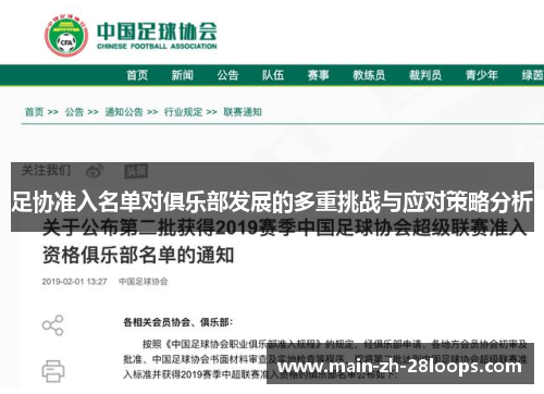 足协准入名单对俱乐部发展的多重挑战与应对策略分析 足协准入名单对俱乐部发展的多重挑战与应对策略分析